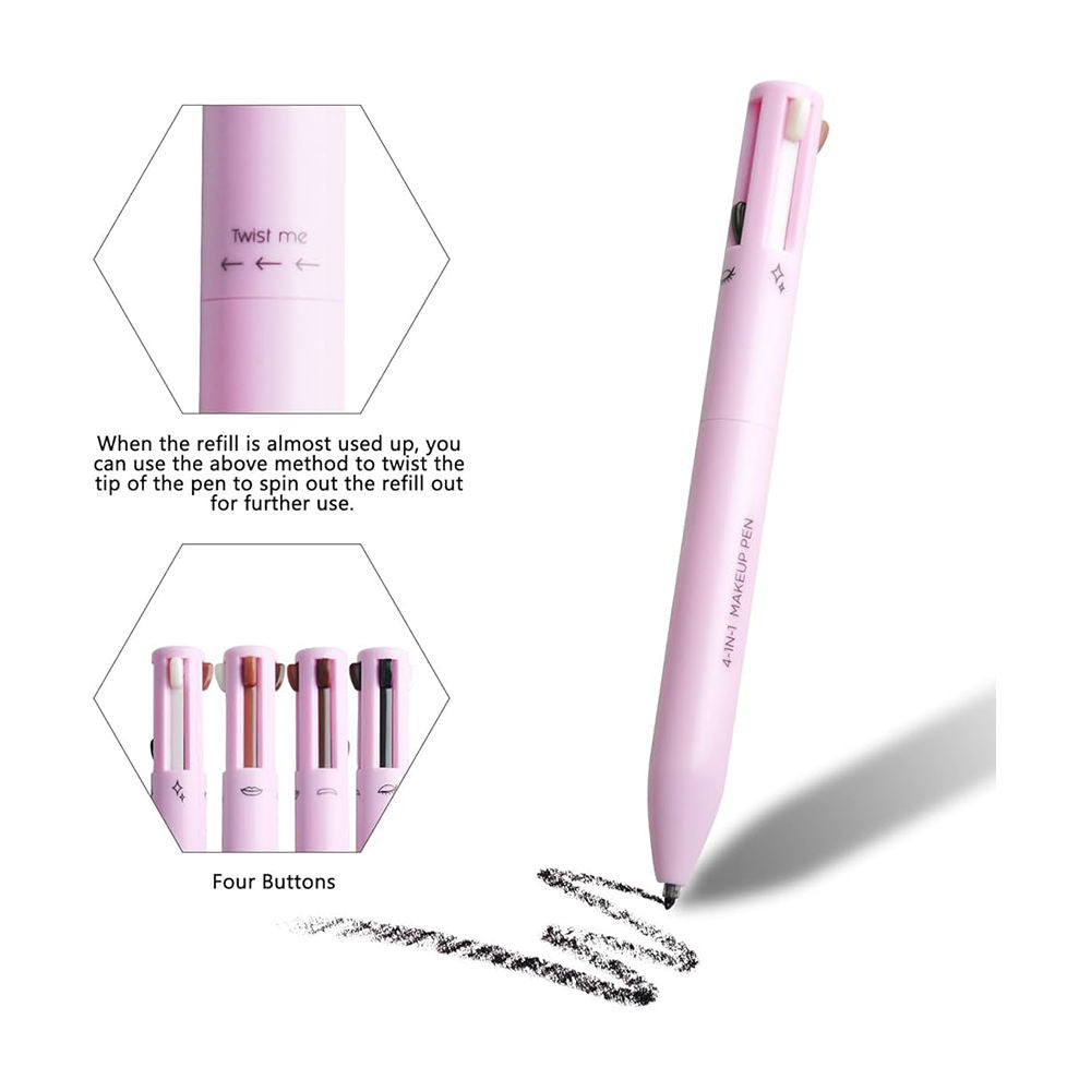 4-in-1 Makeup Pen: Lip Liner, Eyeliner & Brow Pencil