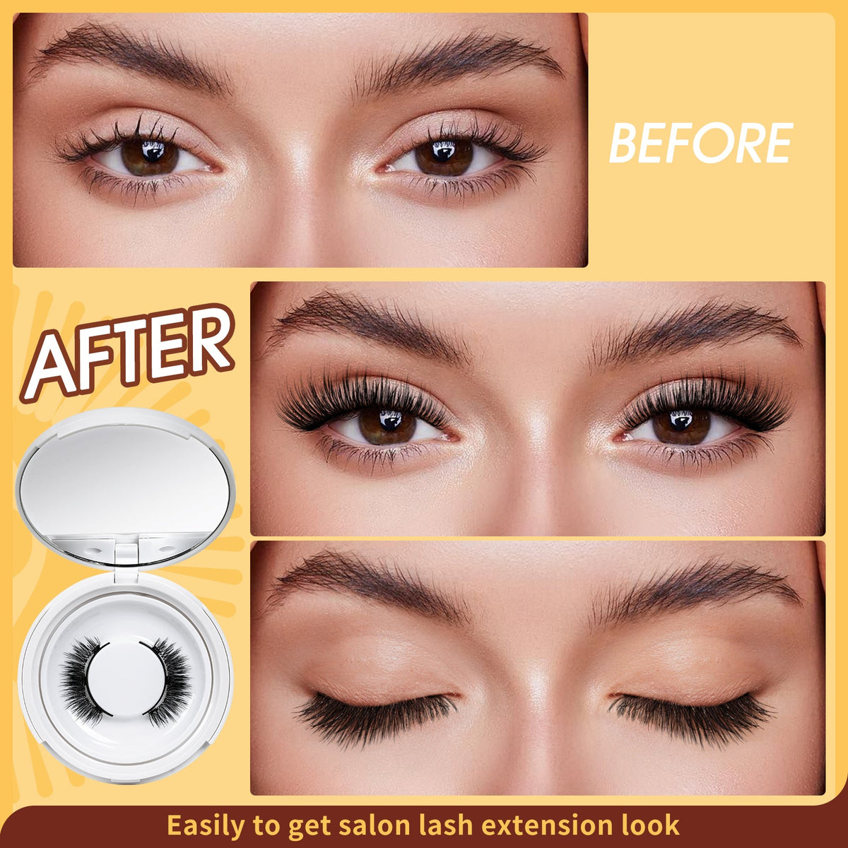 Magnetic eyelashes applied