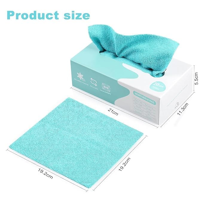 20 Pcs Microfiber Towel Reusable Magic Cleaning Cloth, Washable Multi-Use Cleaning Wipes