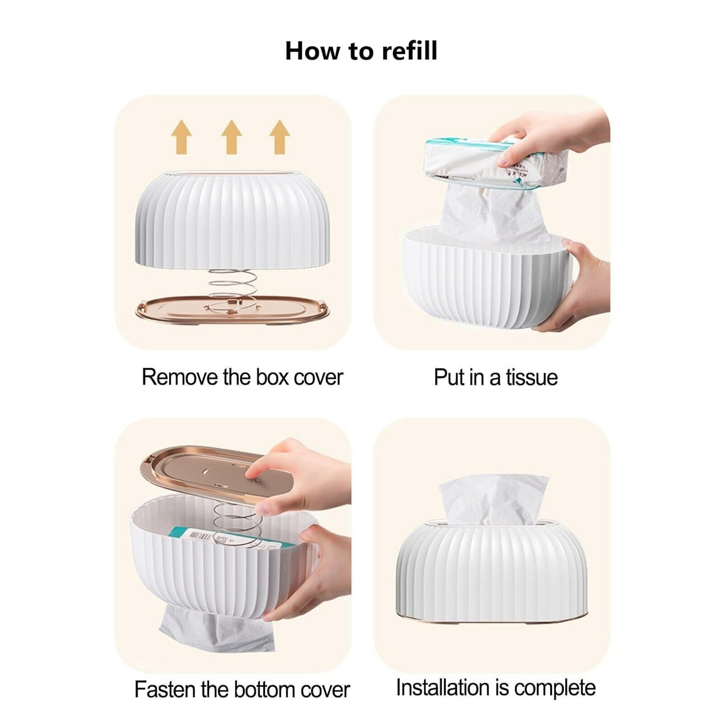 Automatic Lifting Tissue Box Napkin Storage Organizer