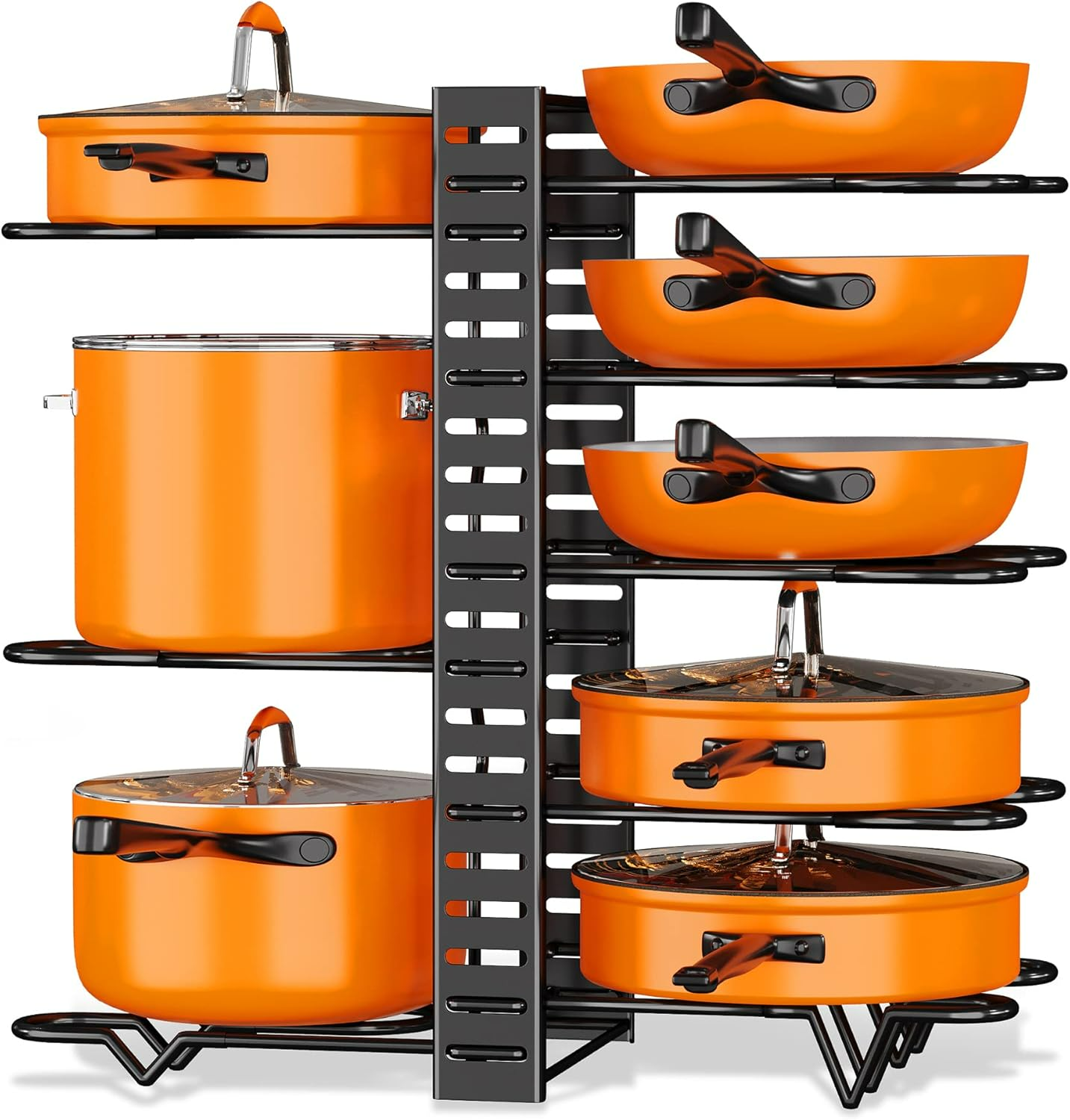 Pots and Pans Organizer Rack for Kitchen Storage Larger