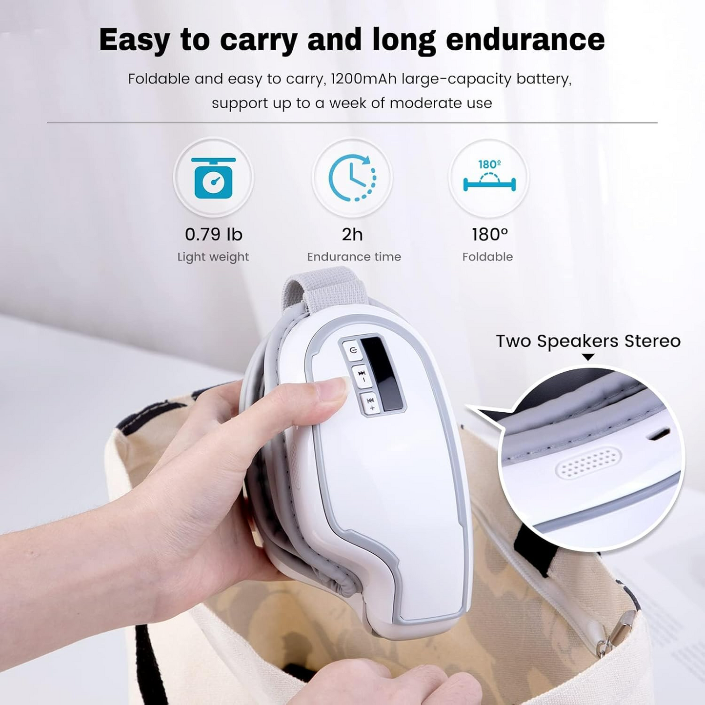 Heated Eye Massager with Compression for Migraine & Eye Relief