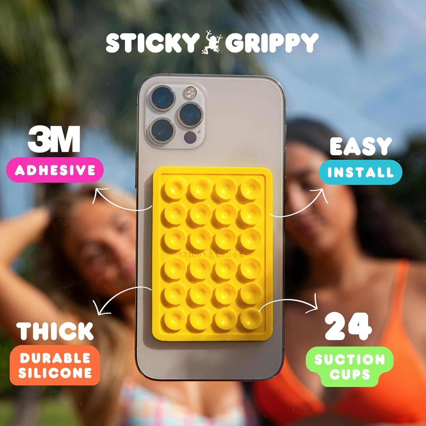 Suction Phone Case Mount, Sillicon Adhesive Phone