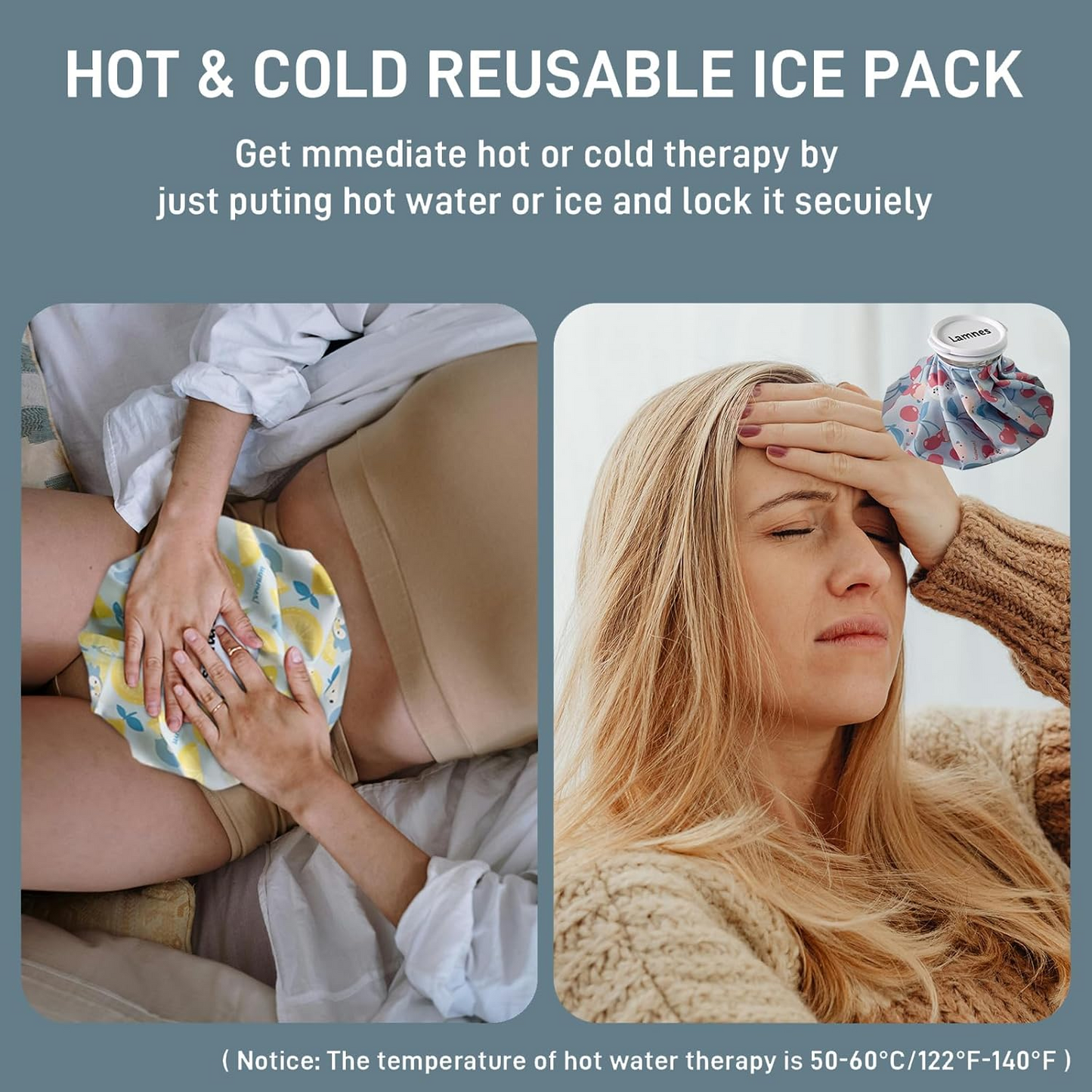 Ice Pack Bags Reusable for Injuries, Hot Cold Therapy for Pain Relief ( RANDOM STYLE )