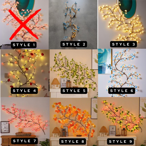 LED Tree Branch Lighted Indoor Home Decor Artificial Plants