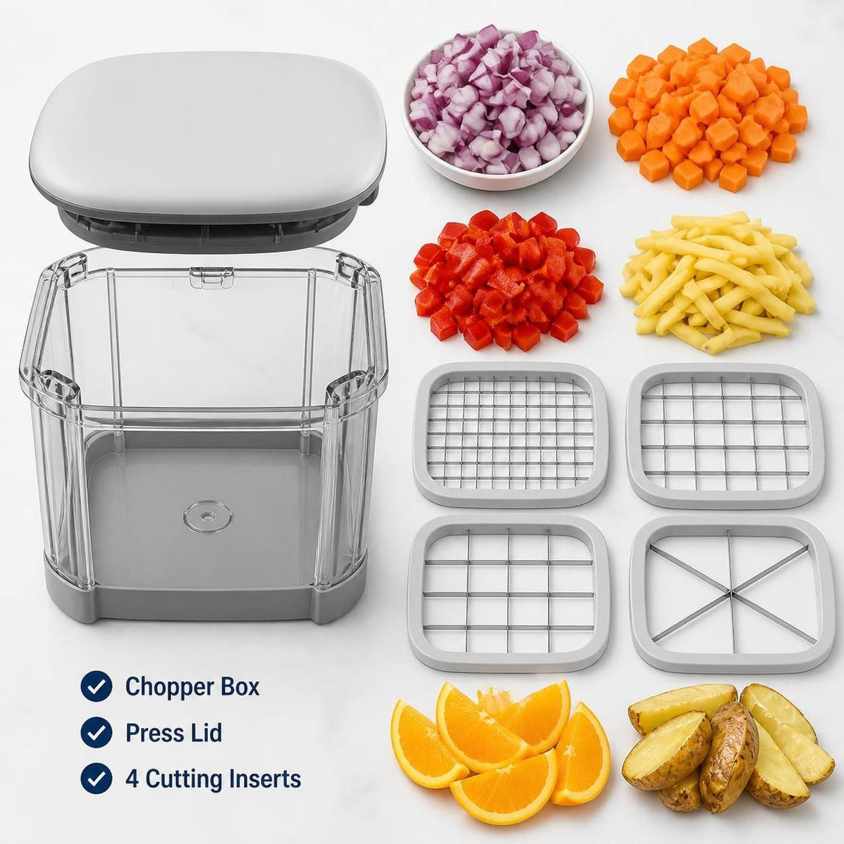 3 in 1 Manual Vegetable Chopper & Potato Cutter