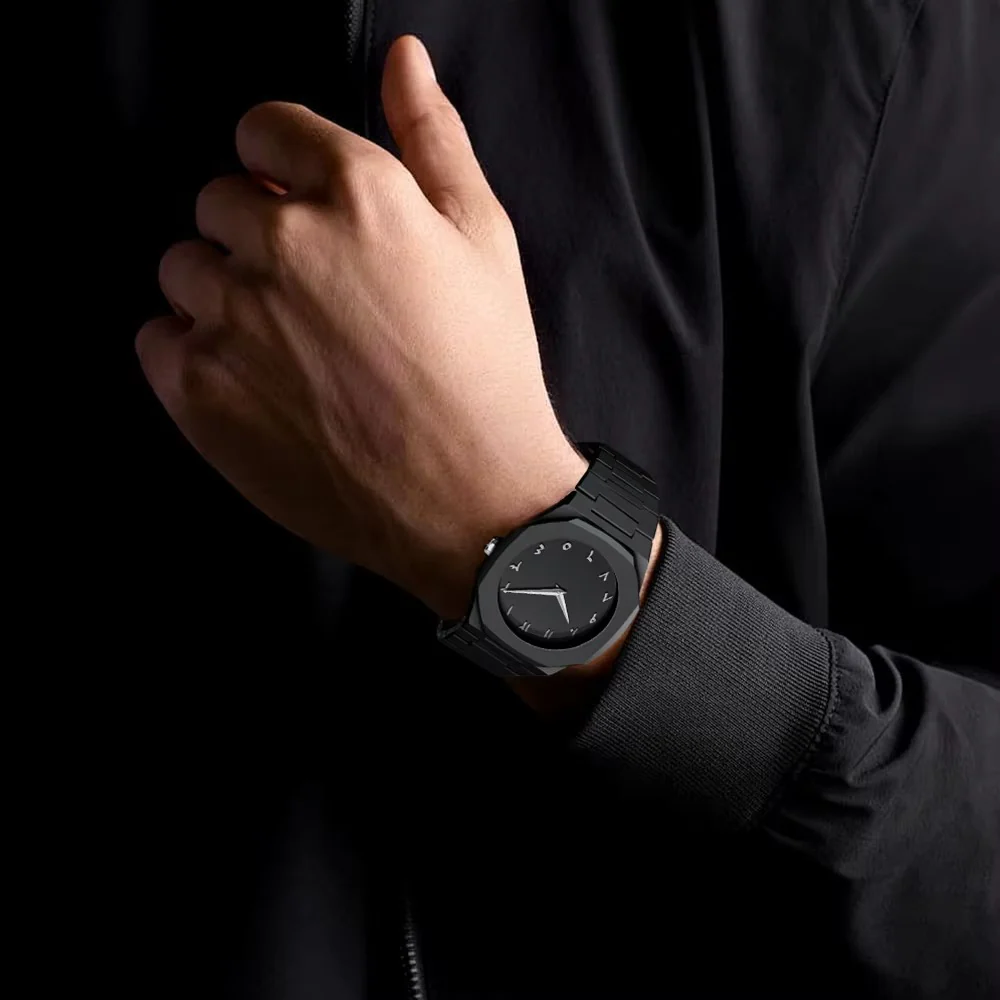 Bold Black Watch Arabic Dial Quartz