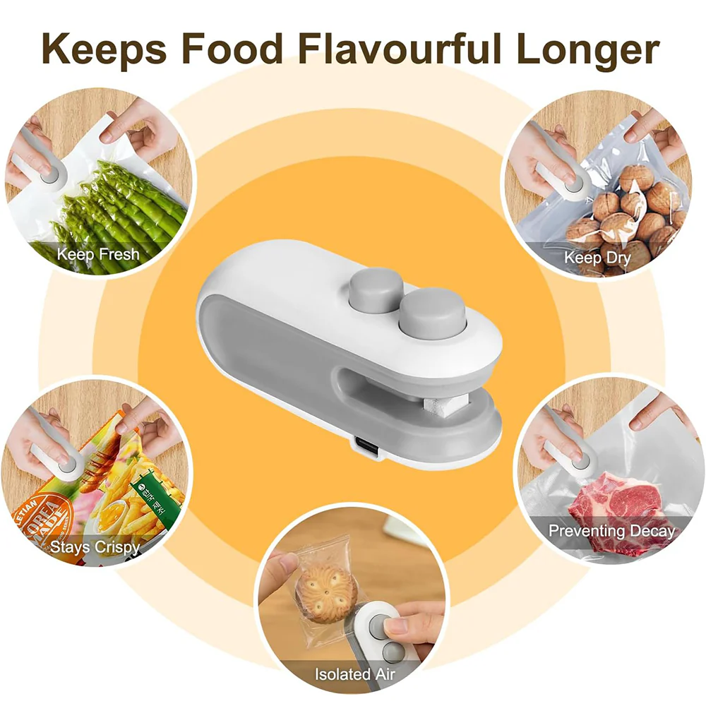 Mini Bag Hand Sealer Rechargeable For Plastic Bags