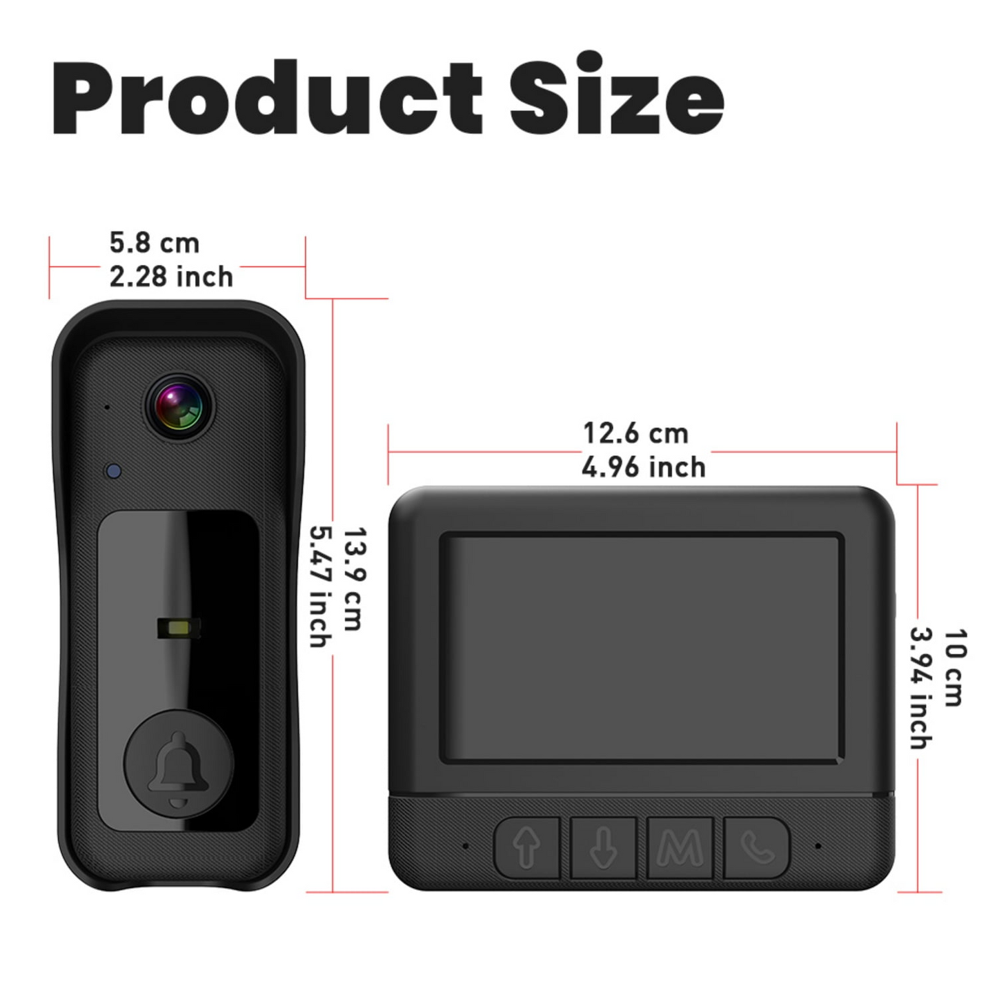 Visual smart doorbell with 4.3-inch color display, 0.3 megapixel camera for home security X8