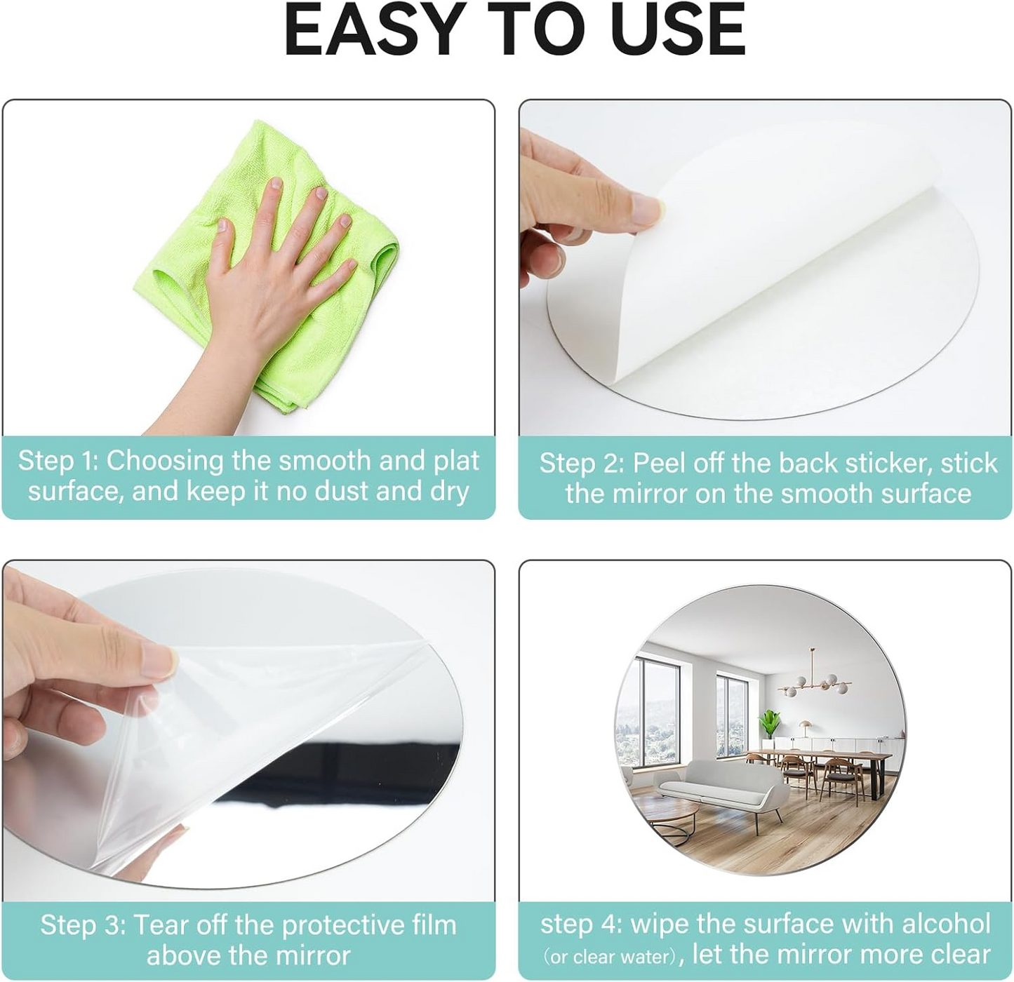 Acrylic Mirrors Self Adhesive Non Glass Mirror 30*40 cm