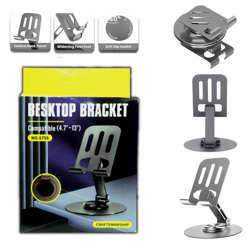 Folding Rotating Metal Desktop Stand for phone