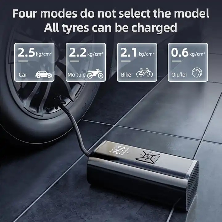 Portable multifunctional air compressor with Light Led