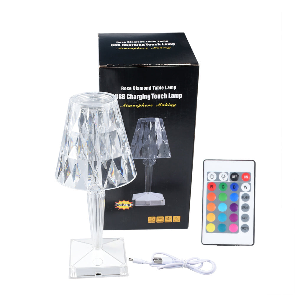 Led Diamond Crystal Projection Night Lights Usb Charging Touch Control Lighting Desk Lamp