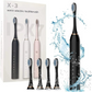 Sonic Electric Toothbrush, USB Rechargeable with 3 Brush Heads & 6 Modes | IPX7 Waterproof for Adults and Kids