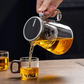 Luxury Large Glass Tea cup pot with One-Click Filter
