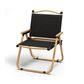 Folding Chair Camping Chairs for Adults Wood Armrest Black