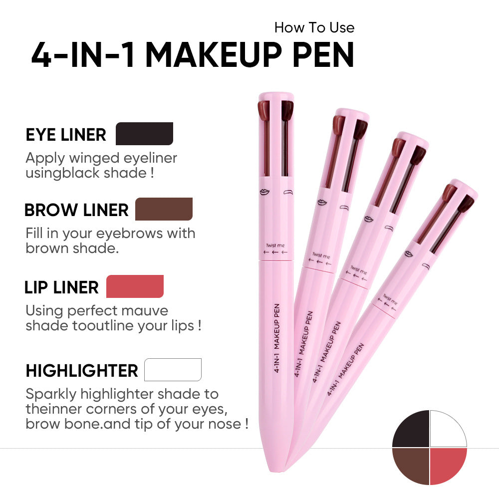 4-in-1 Makeup Pen: Lip Liner, Eyeliner & Brow Pencil