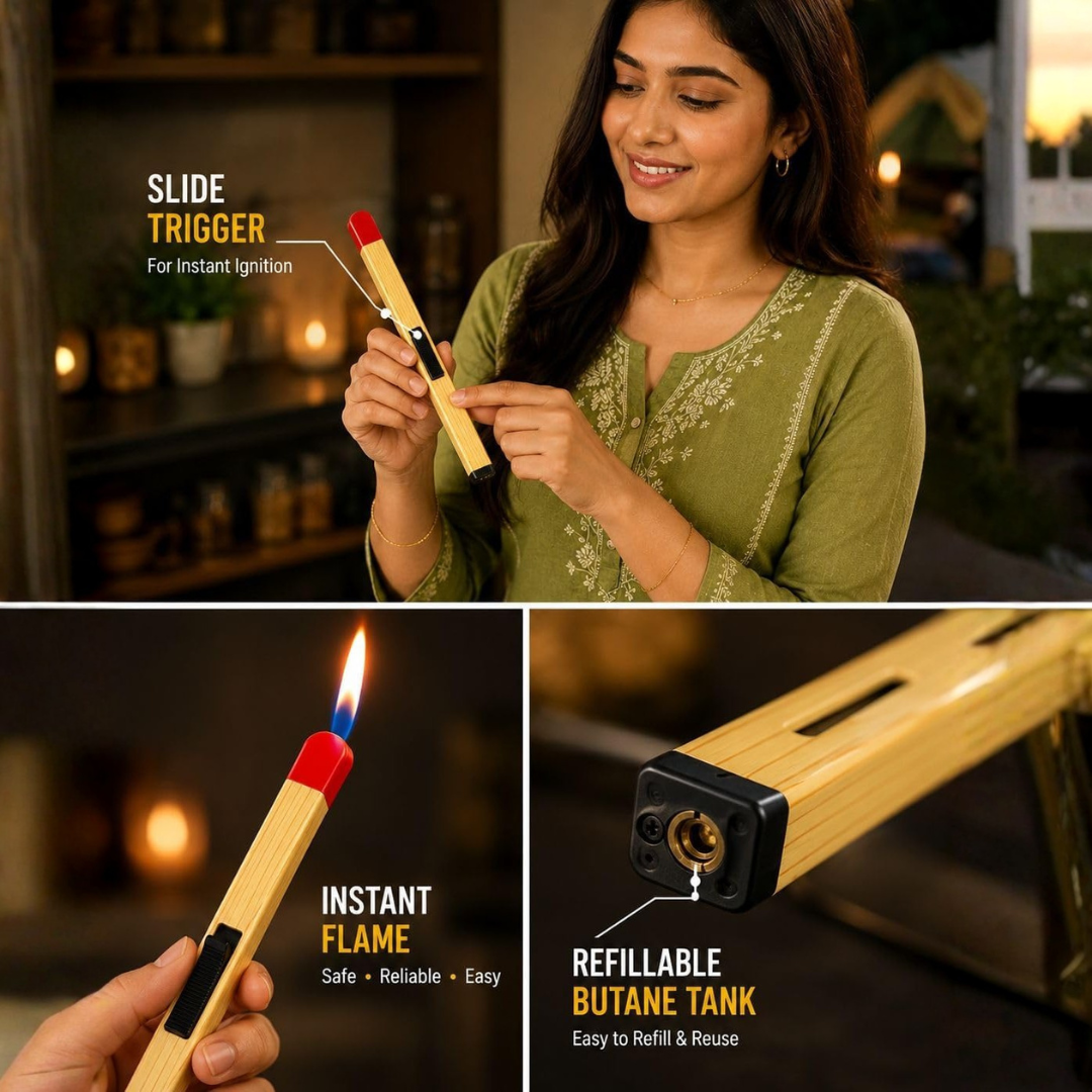 Match Stick Shaped Butane Lighter with Long Handle |