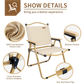 Folding Chair Camping Chairs for Adults Wood Armrest Black