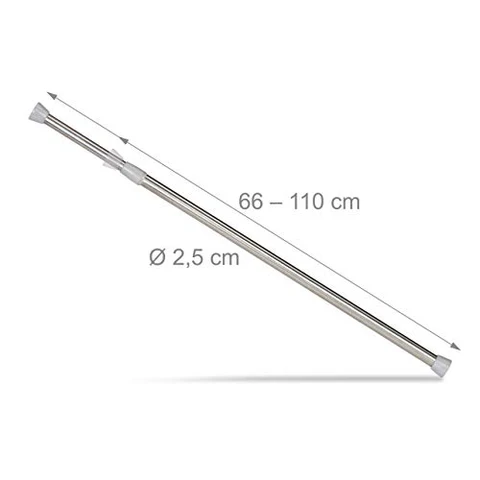 Telescopic Rod Clamp for Curtains and Shower Curtains Silver