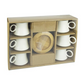 Coffee set with 6 ceramic cups 90ml & 6 bamboo saucers