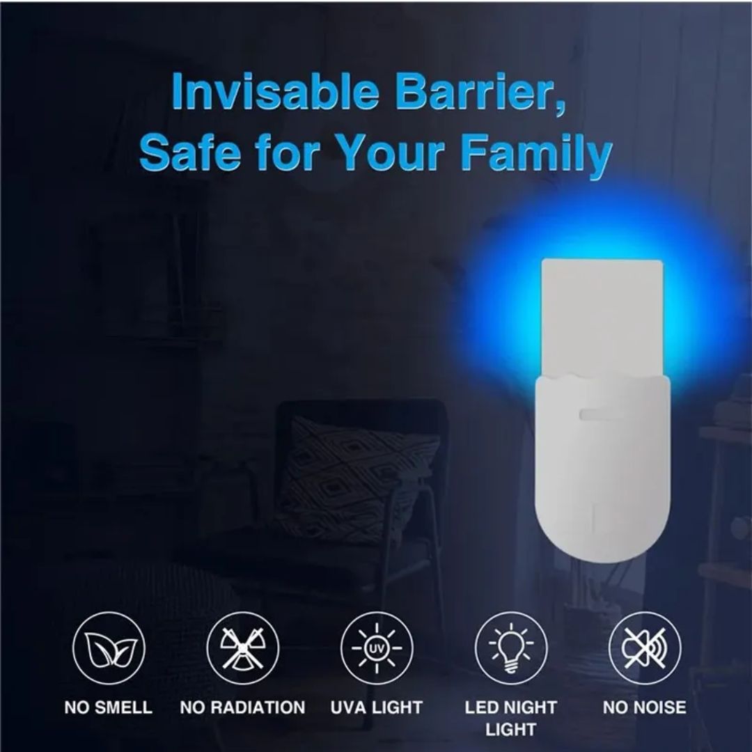 Fly Insect Trap Plug-in Mosquito Killer Gnat Moth Catcher Fly Tapper UV Attractant Catcher, EU Plug 1800 - White