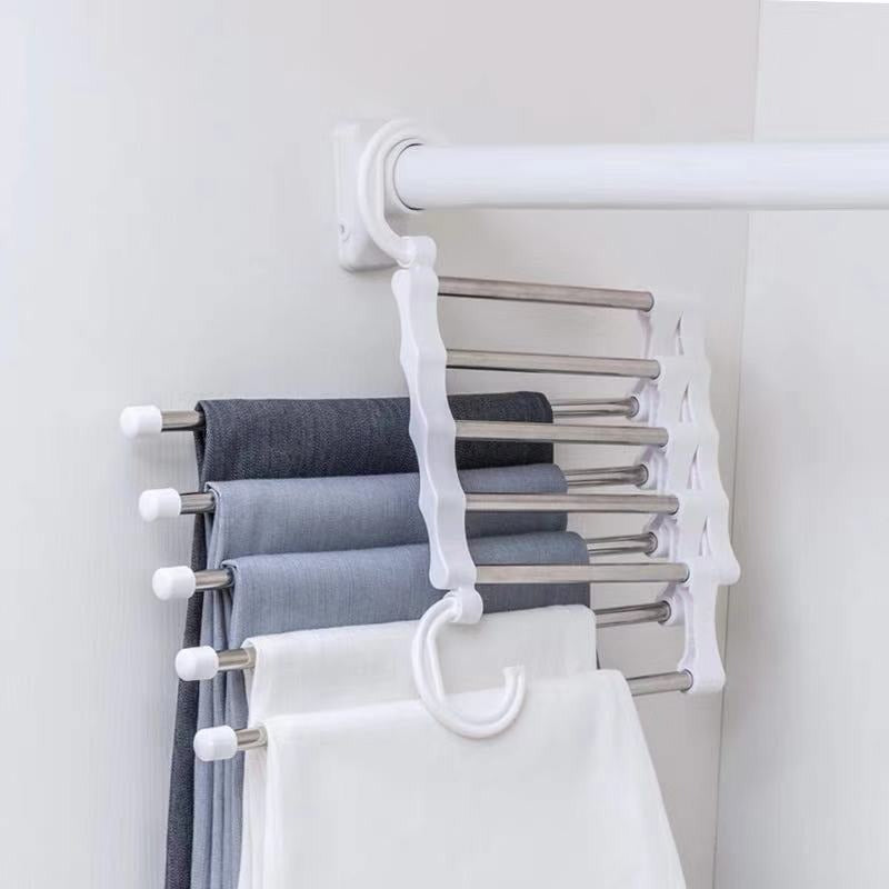 Multifunctional Wardrobe 5 Layers Pants Storage Rack Hangers Holders 5 In 1