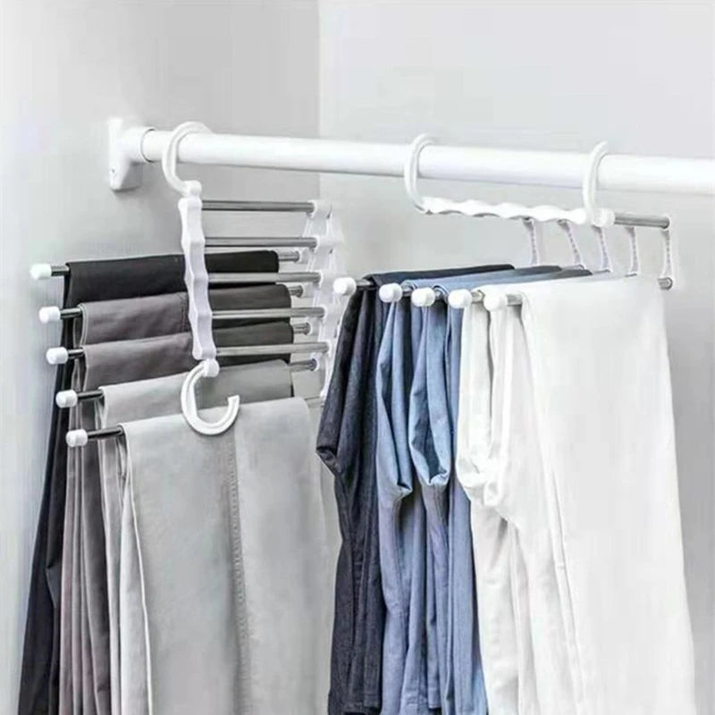 Multifunctional Wardrobe 5 Layers Pants Storage Rack Hangers Holders 5 In 1