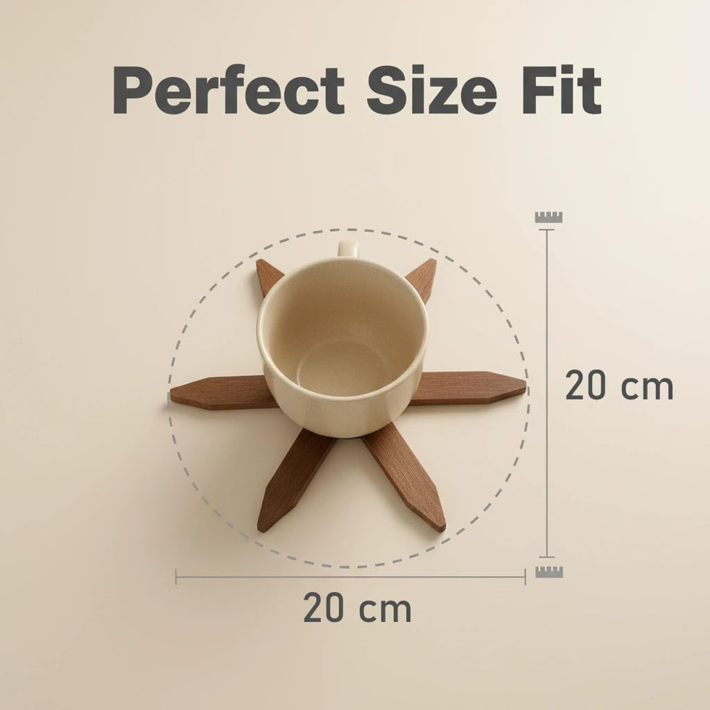 Walnut  Wooden Tree Table Mat,Foldable Trivets