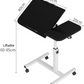 Height Adjustable Side Table with Wheels – Laptop Stand, Bed & Overbed Table for Living Room & Bedroom AS13