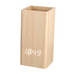 🪵 Wood Pen Holder Clock – Smart LED Desk Organizer ⏰✨