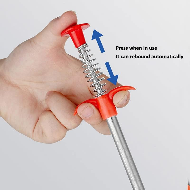 Clog Remover Tool, Drain Cleaner Flexible Grabber Claw Reacher Tool with 4 Claws Bendable