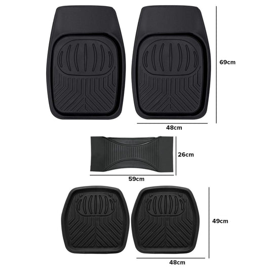5-Piece Car Floor Mat Set, Anti-Slip Washable Mats for Vehicle Interior Protection (Black)