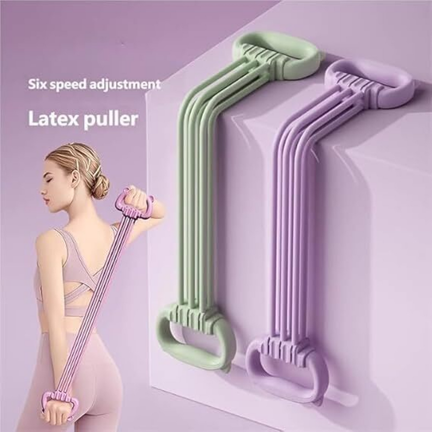 6-Tube Elastic Resistance Band Sit-Up Pull Rope  – Multi-Function Resistance Band Resistance Tube