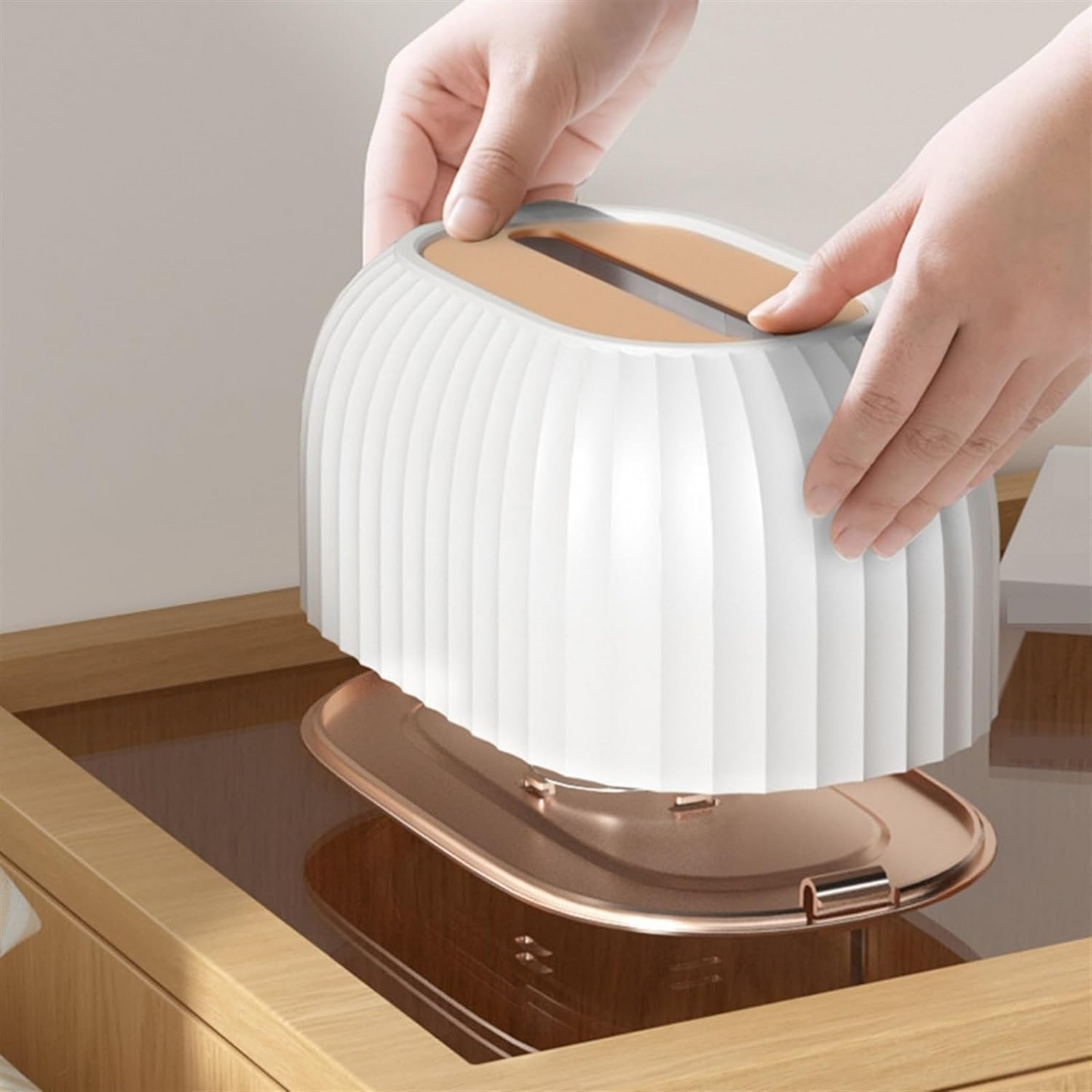 Automatic Lifting Tissue Box Napkin Storage Organizer