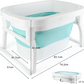 Foldable Baby Bath Tub with Bath Seat and Non-Slip Holder for Safety