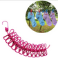 Portable Elastic Rope Clothesline Adjustable with 12pcs Clothespins Cloth Hanger