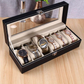 Watch Organizer 6 slot and Accessories Premium Leather and Clear Cover Gift