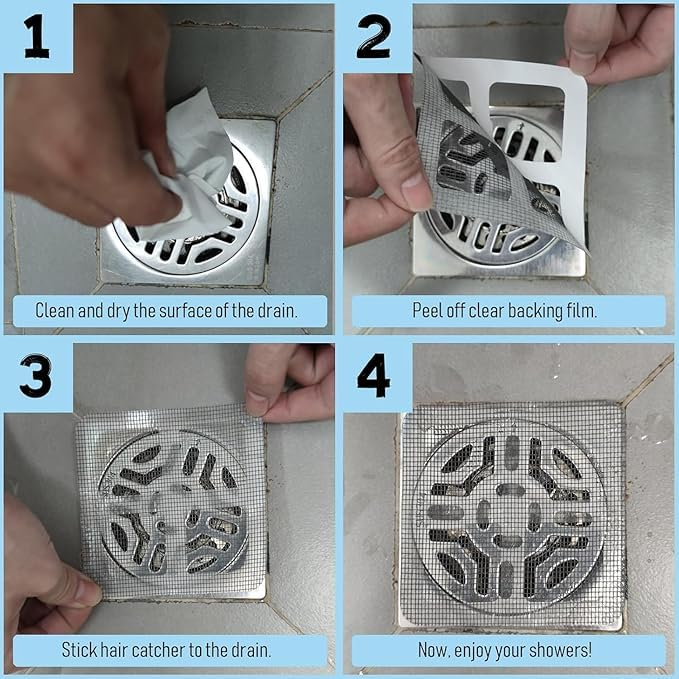 Set of 10 Anti-Clog Mesh Drain Filter – Hair & Insect Resistant Bathroom Screen