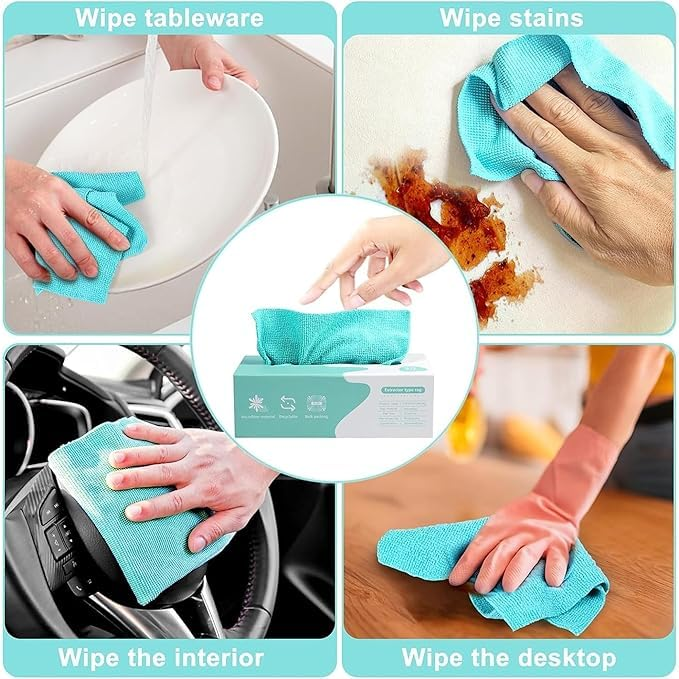 20 Pcs Microfiber Towel Reusable Magic Cleaning Cloth, Washable Multi-Use Cleaning Wipes