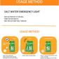 Portable Salt Water LED Lamp for Camping, Hiking & Emergencies.