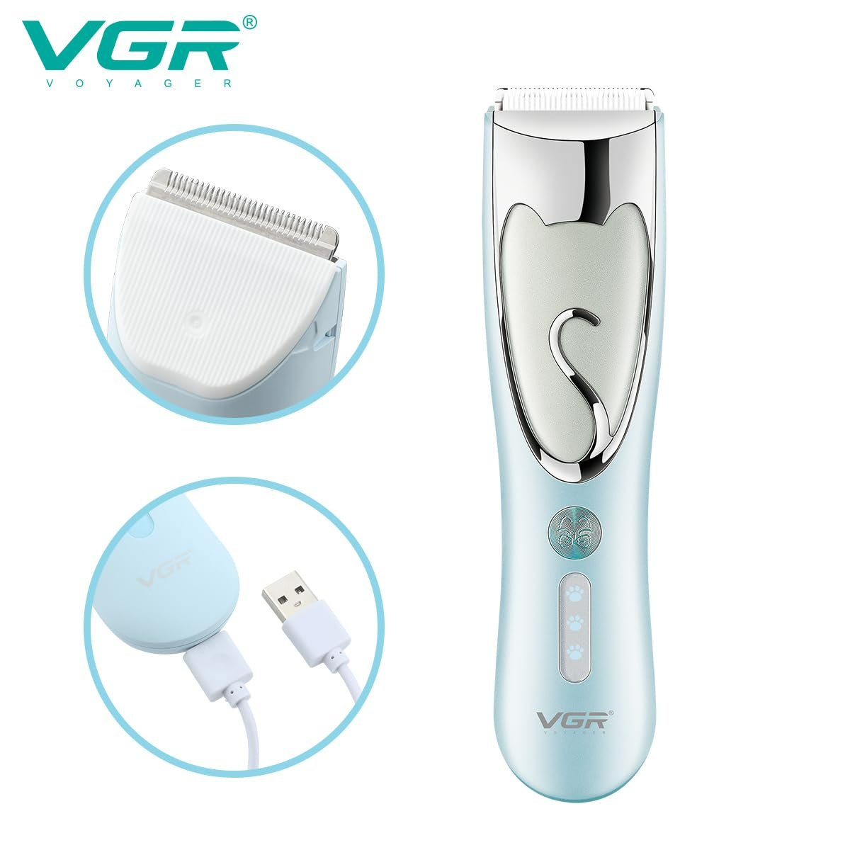VGR V203 Cordless Dog Clippers Waterproof