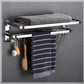 Bathroom Storage Shelf Multi Towel Rack - Black Color
