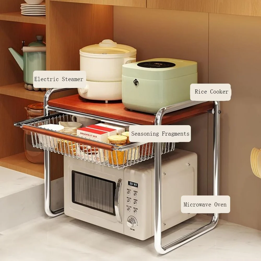 2 Tier Microwave Shelf Stand Kitchen Organizer