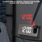 LED Digital Projector Projection Snooze Dual Alarm Clock Timer - White