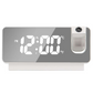 LED Digital Projector Projection Snooze Dual Alarm Clock Timer - White