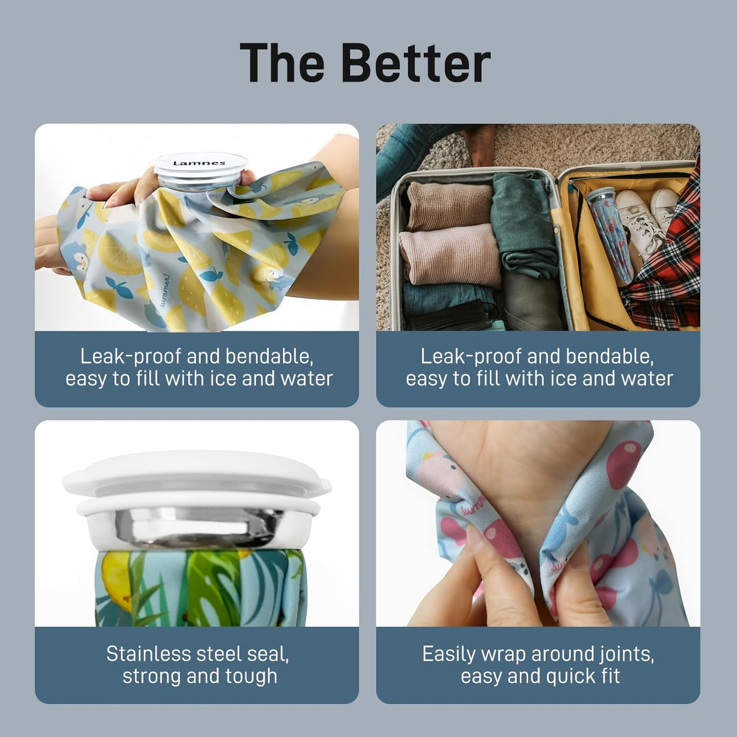 Ice Pack Bags Reusable for Injuries, Hot Cold Therapy for Pain Relief ( RANDOM STYLE )