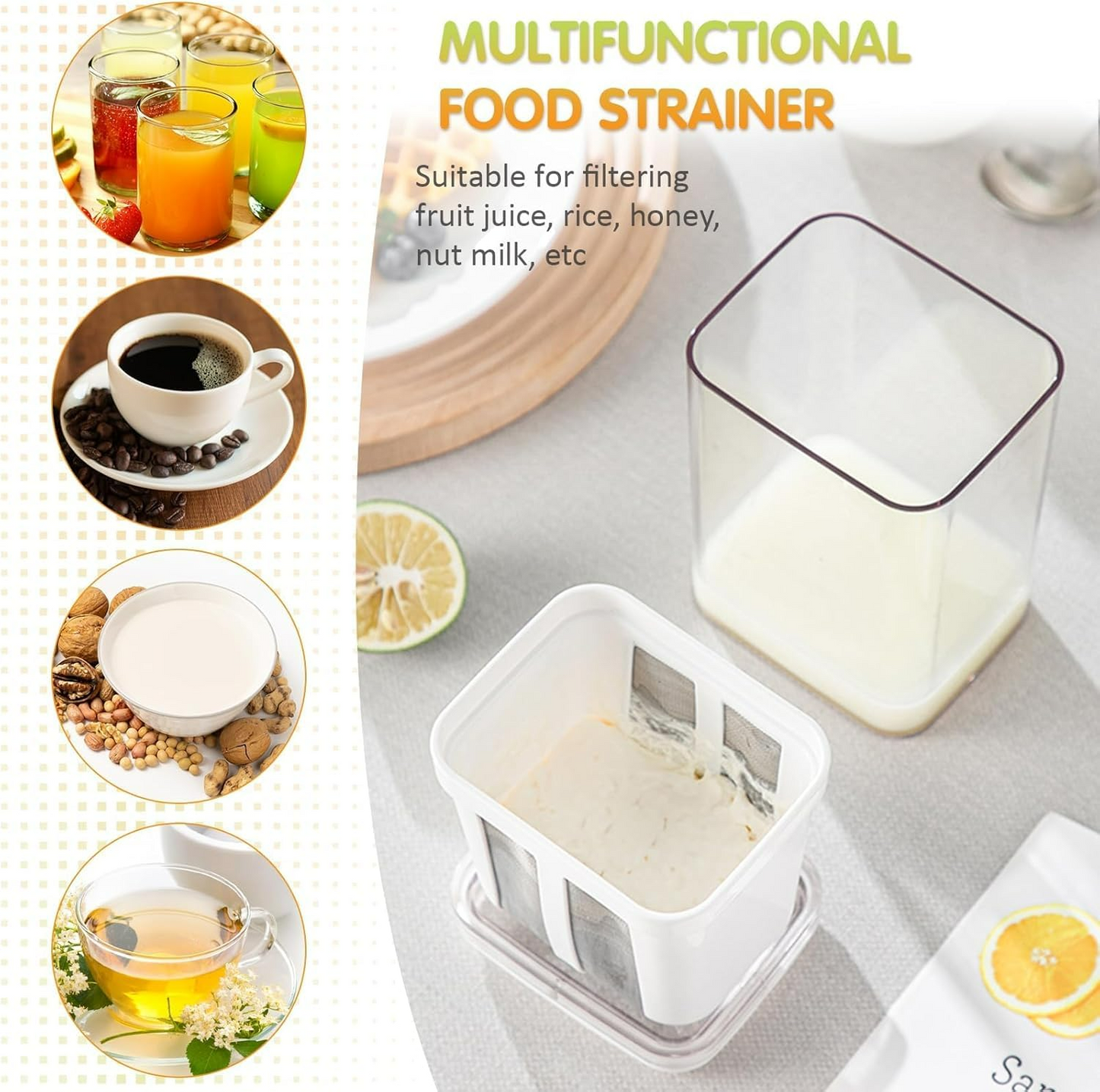 Greek Yogurt Strainer 1100ml – Multi-Purpose Yogurt Maker