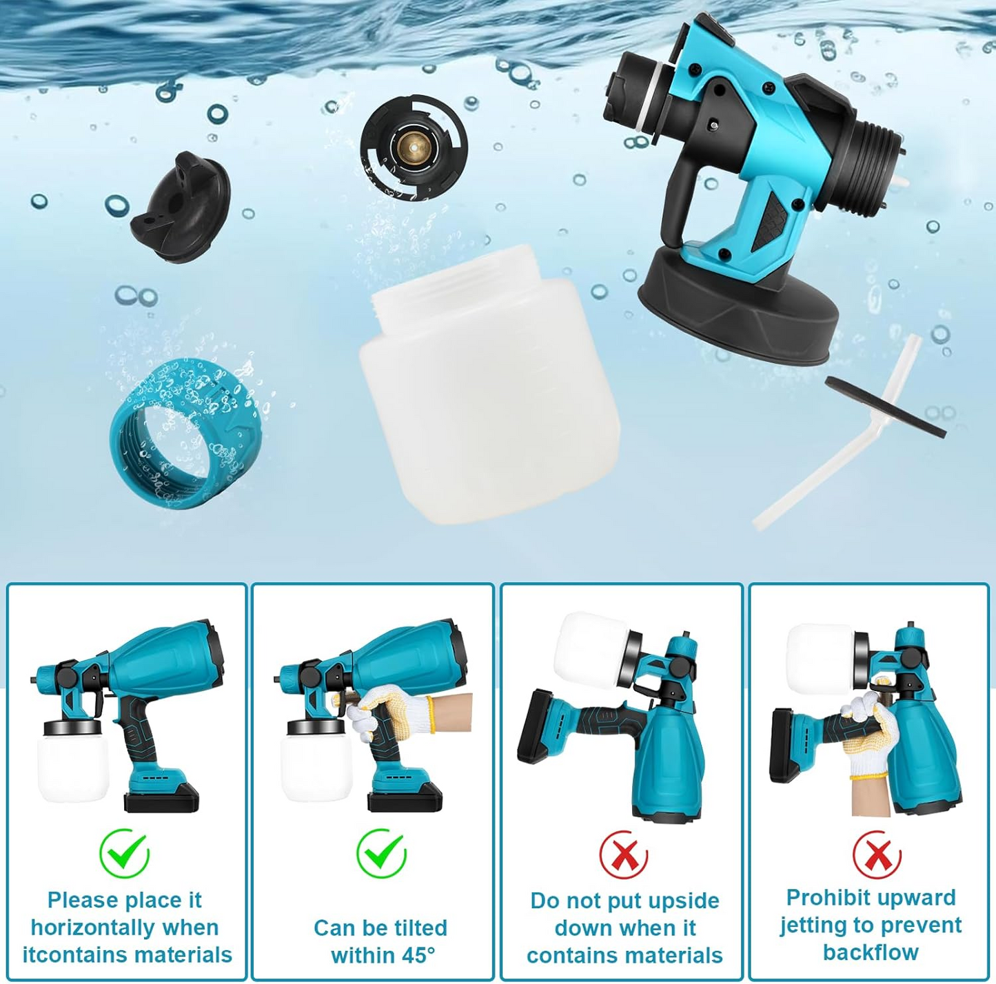 Cordless Paint Sprayer With 2 Battery
