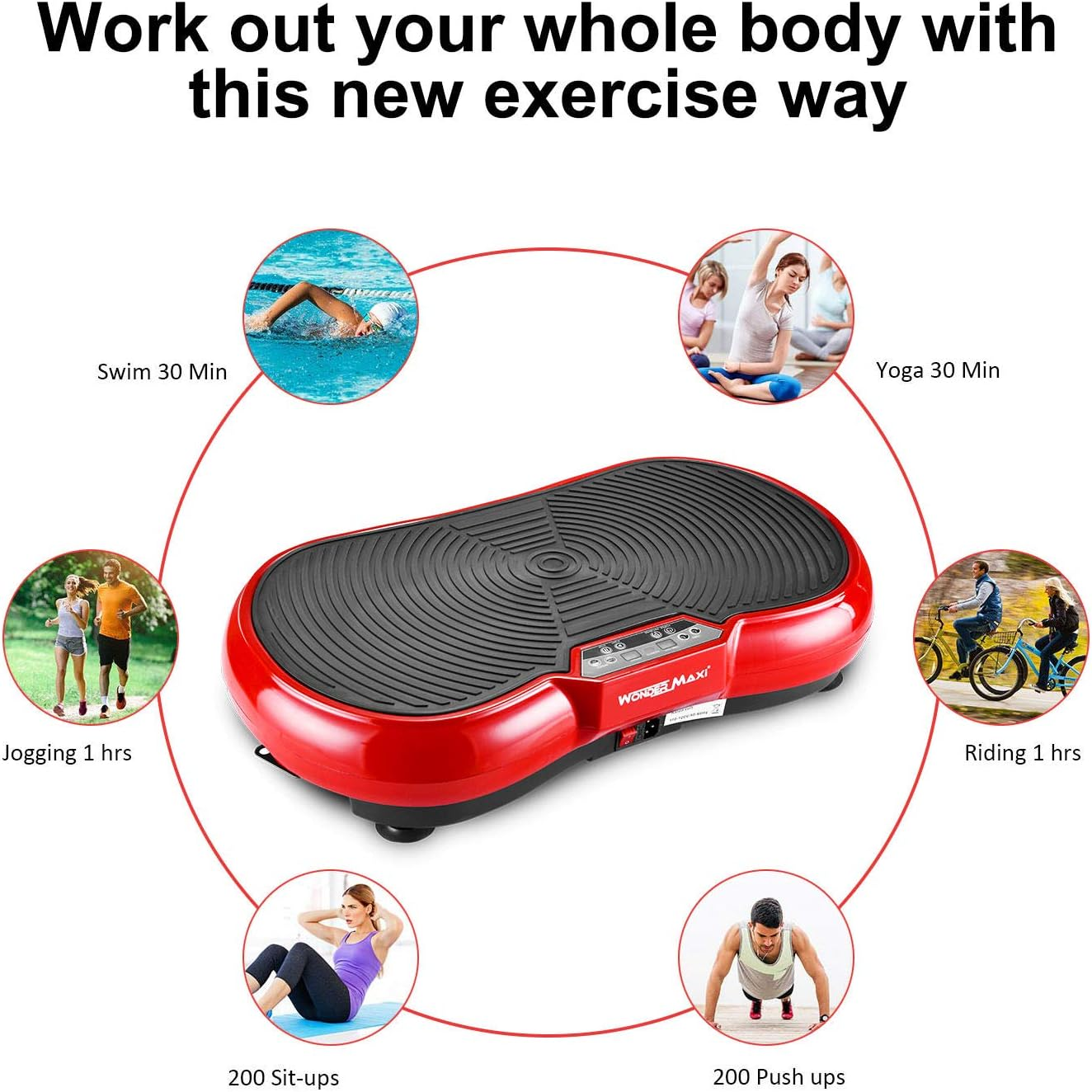 Whole Body Vibration Plate Machine With Remote Control and Resistance Bands